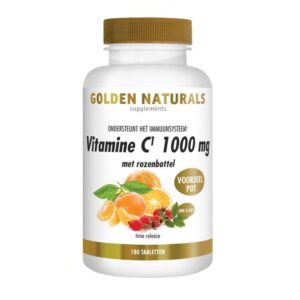 Golden Naturals Vitamine C 1000 mg met rozenbottel 180 tabletten