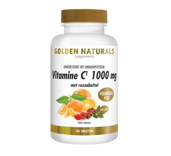 Golden Naturals Vitamine C 1000 mg met rozenbottel 180 tabletten