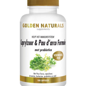 Golden Naturals Caprylzuur & Pau d'arco met probiotica 180 capsules